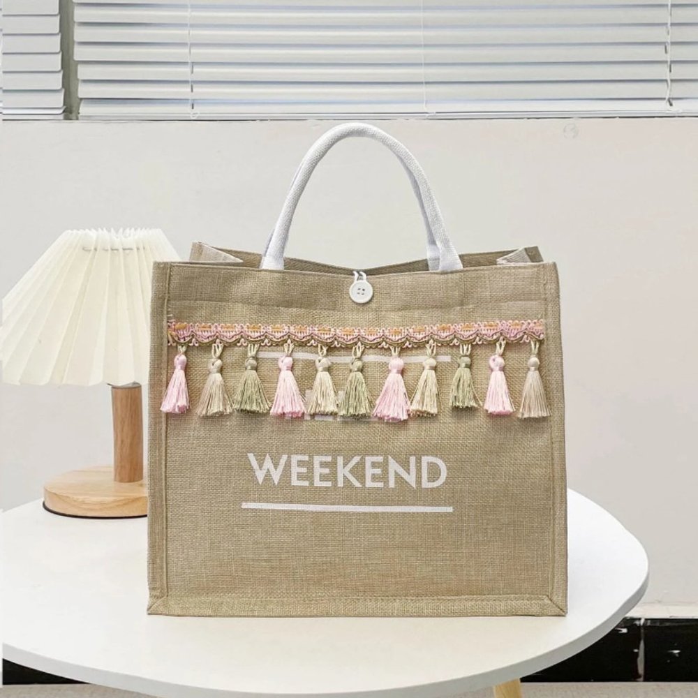 Pink Tassel Weekend Tote